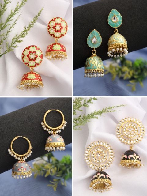 

NEUDIS Multicoloured Contemporary Jhumkas Earrings, Multi