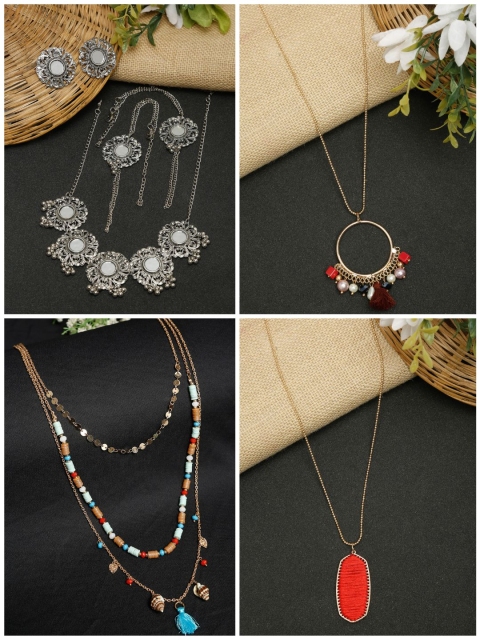

NEUDIS Silver-Toned & Gold-Toned Handcrafted Necklace