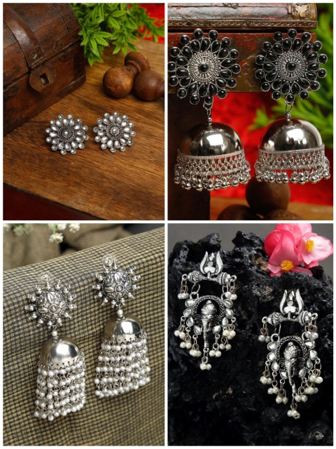 

NEUDIS Multicoloured Contemporary Jhumkas Earrings, Multi