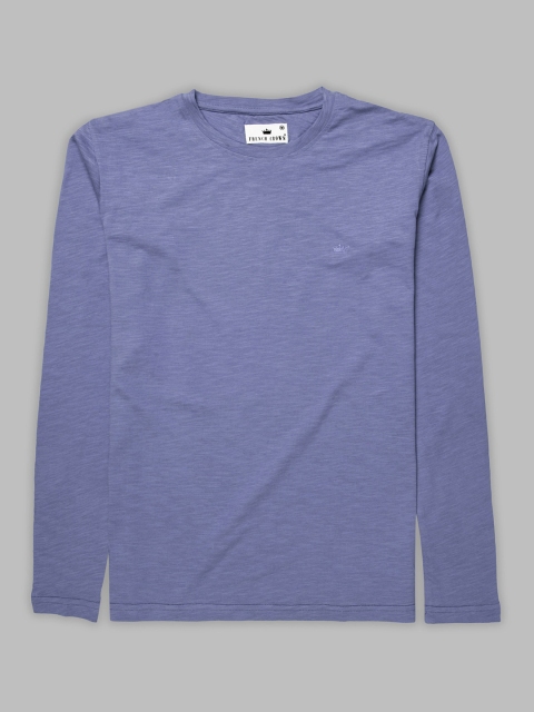 

FRENCH CROWN Men Blue & poseidon Extended Sleeves Applique T-shirt