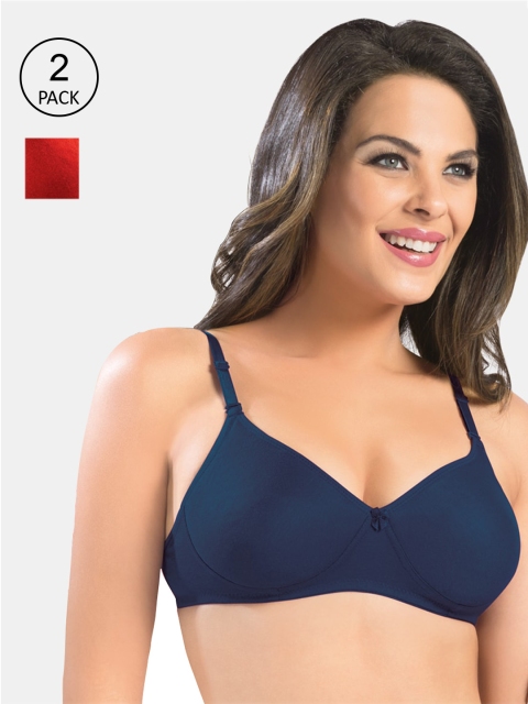 

Sonari Women Set Of 2 Blue & Red Bra