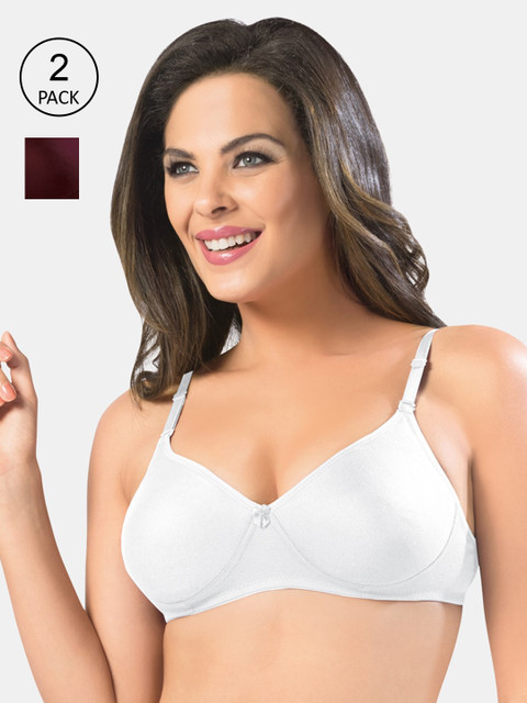 

Sonari White & Maroon Double Layered Bra