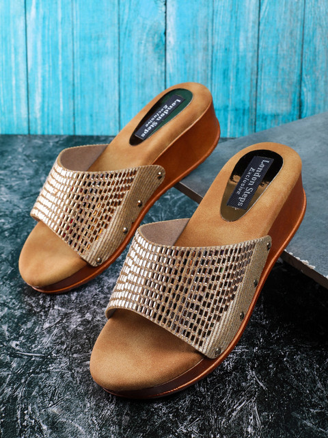 

LONDON STEPS Women Gold-Toned Flats
