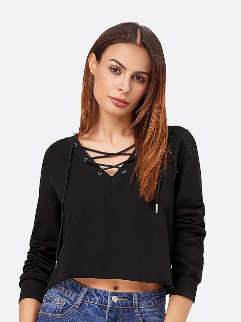 

LONDON BELLY Women Black Crop Top