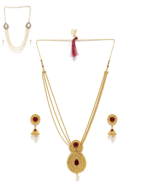 

Zaveri Pearls Set of 2 Jewellery Sets, Gold