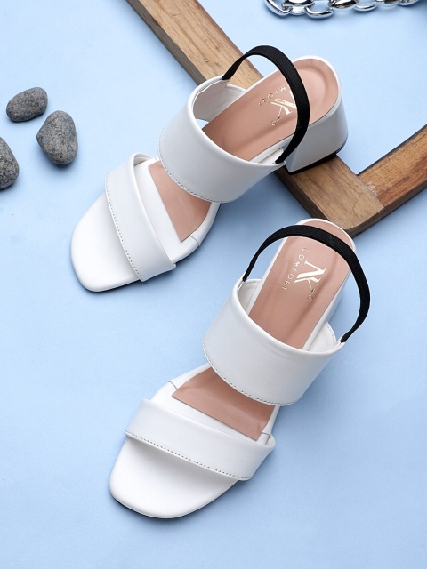 

NK COMFORT White & Black Block Sandals