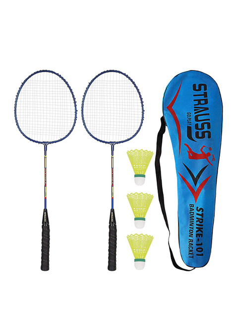 

STRAUSS Kids Blue Solid Strike 101 Badminton Racquet Set with Shuttlecock