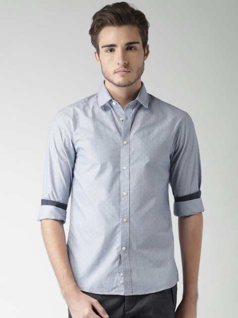 

Celio Men Blue Printed Casual Shirt