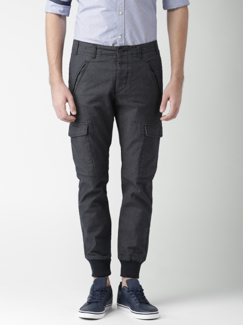 

Celio Men Navy Self-Design Joggers, Navy blue