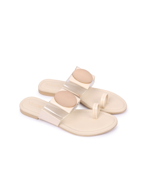

VENDOZ Women Cream-Coloured Flats
