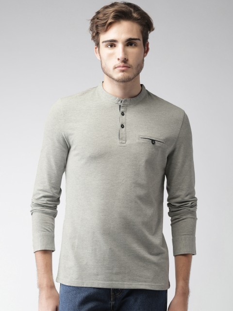 

Celio Men Grey Solid Henley T-shirt