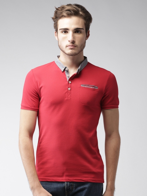 Celio Men Red Solid Polo T-shirt available at myntra for Rs.934