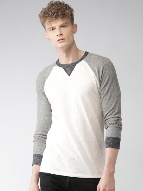 

Celio Men Off-White Solid Round Neck T-shirt