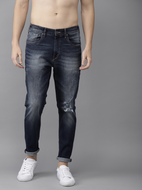 

Moda Rapido Men Blue Ankle Slim Tapered Fit Mildly Distressed Stretchable Jeans