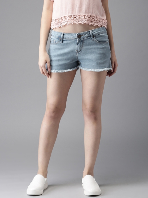 

Moda Rapido Women Blue Solid Regular Fit Denim Shorts