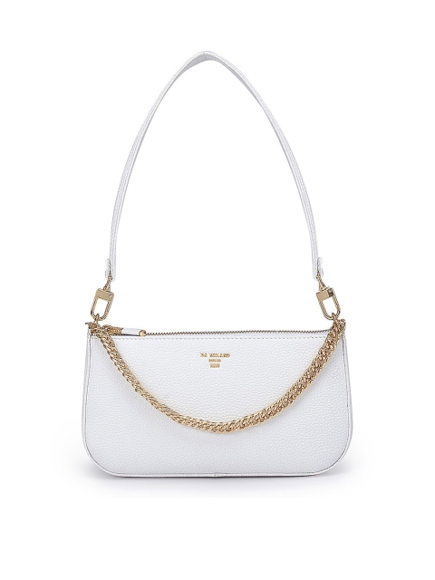 

Da Milano White Leather Structured Shoulder Bag