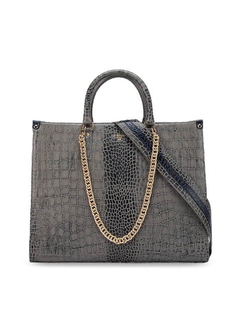 

Da Milano Grey Animal Printed Leather Shopper Handheld Bag