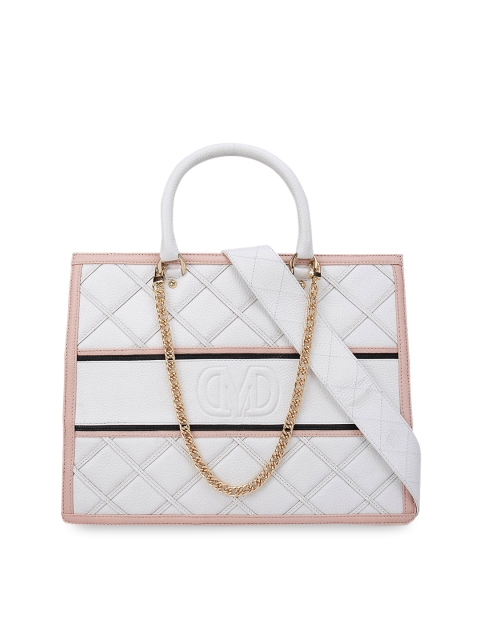 

Da Milano White Leather Structured Handheld Bag