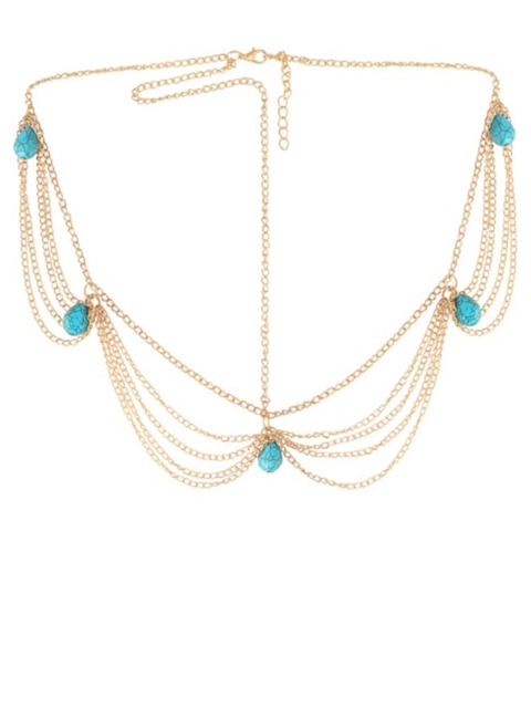 

FemNmas Gold-Plated Blue Head Chain