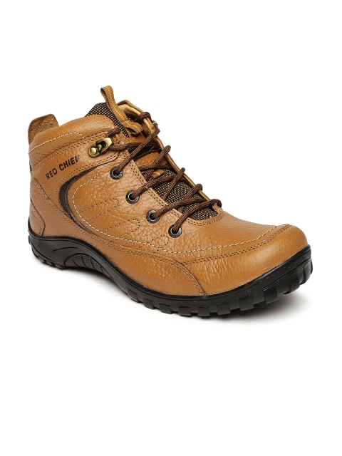 

Red Chief Men Tan Brown Leather Sneakers