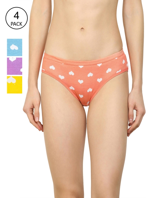 

AROUSY Women Pack Of 6 Self-Design Hipster BriefsHC-6-Panty_M, Yellow