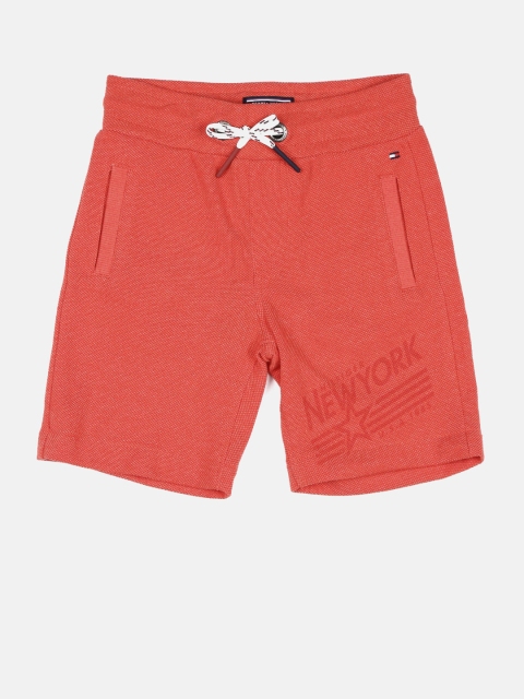 

Tommy Hilfiger Boys Red Solid Regular Fit Shorts