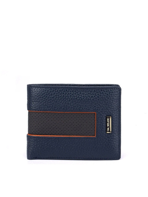 

Da Milano Men Blue & Orange Leather Two Fold Wallet