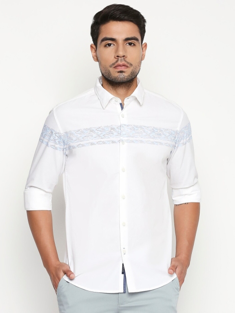 

Basics Men White Slim Fit Casual Shirt