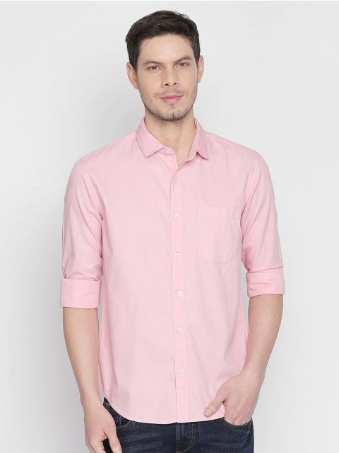 

Basics Men Pink Slim Fit Casual Shirt & Plus Size