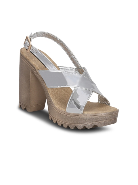 

Get Glamr Women Silver-Toned Solid Platforms