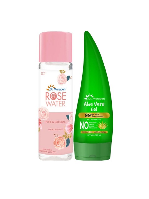 

Dr. Morepen NO Paraben Herbal Aloevera Gel Pure & Natural Rosewater, Transparent