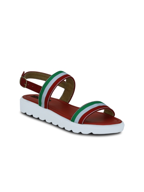 

Get Glamr Women Red & Green Striped Flats