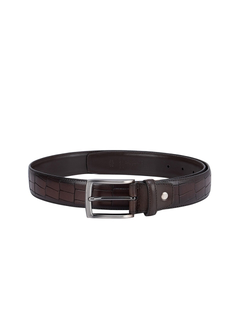 

Da Milano Men Brown Textured Leather Belt