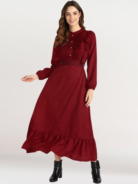 

shashvi Red Crepe Maxi Dress