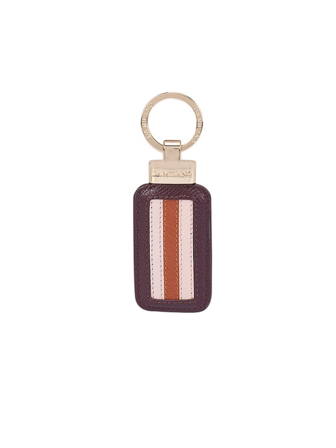 

Da Milano Burgundy Red & White Striped Leather Key chain
