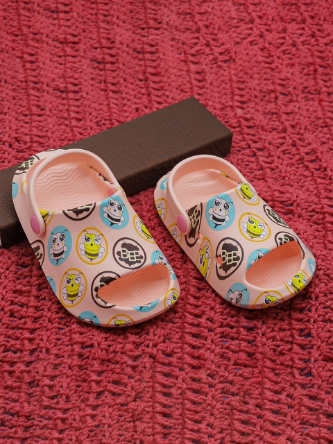 

FEETWELL SHOES Unisex Kids Pink & Blue Printed Croslite Clogs