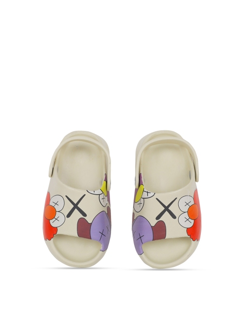 

FEETWELL SHOES Unisex Kids Beige & White Croslite Clogs