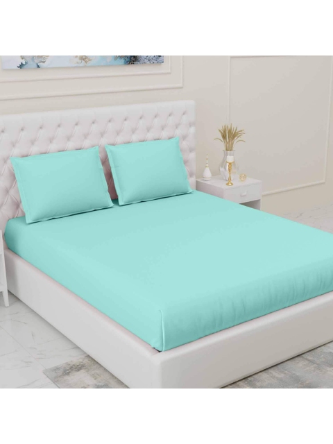 

haus & kinder Unisex Green Fine 300 TC Bedsheets, Sea green