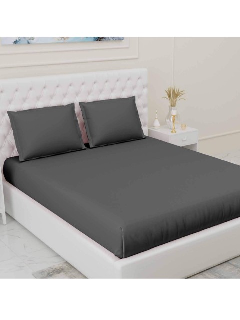 

haus & kinder Grey 300 TC Single Bedsheet with 1 Pillow Covers