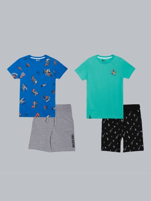 

3PIN Boys Blue & Grey Printed T-shirt with Shorts
