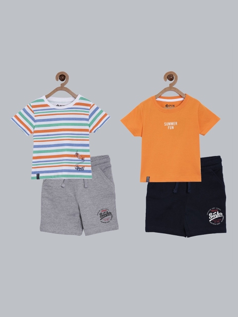 

3PIN Boys Pack Of 2 Multicoloured Printed T-shirt with Shorts, Multi