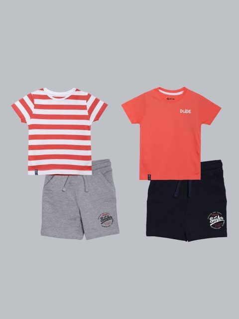 

3PIN Boys Pack Of 2 Multicoloured Printed T-shirt with Shorts, Multi