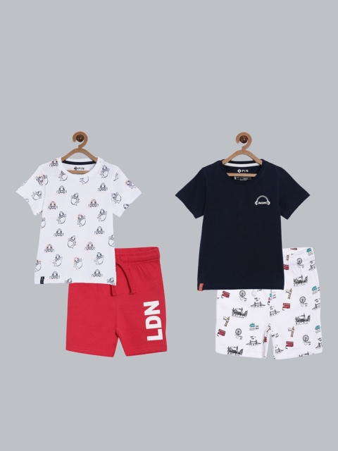 

3PIN Boys Pack Of 2 Multicoloured Printed T-shirt with Shorts, Multi
