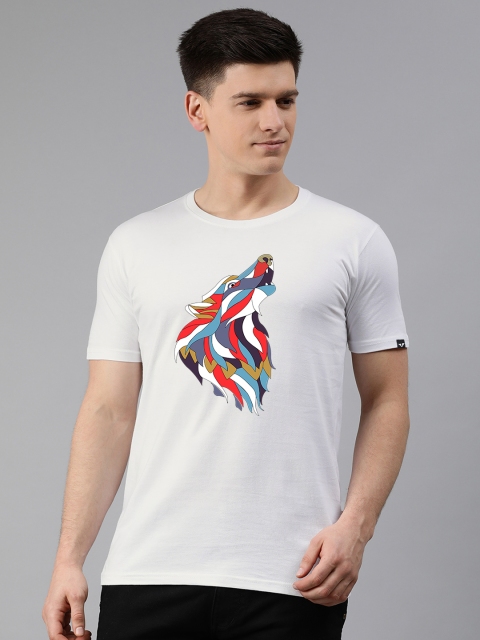 

UNSULLY Men White Printed Cotton T-shirt
