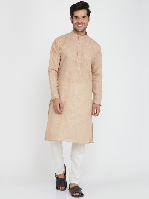 

ROYAL KURTA Men Brown Pure Cotton Kurta with Pyjamas