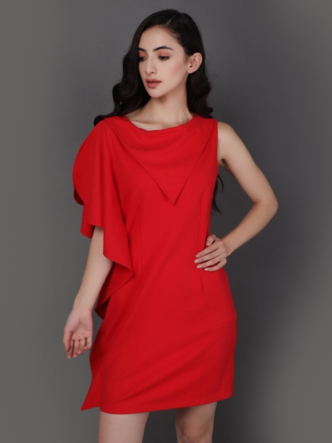 

Harold Meagan Red Scuba Sheath Mini Dress
