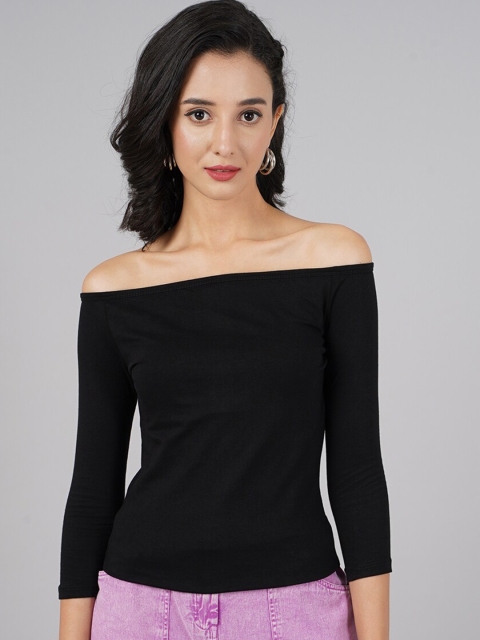 

DressBerry Black Off-Shoulder Bardot Top