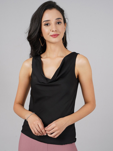 

DressBerry Black Cowl Neck Top