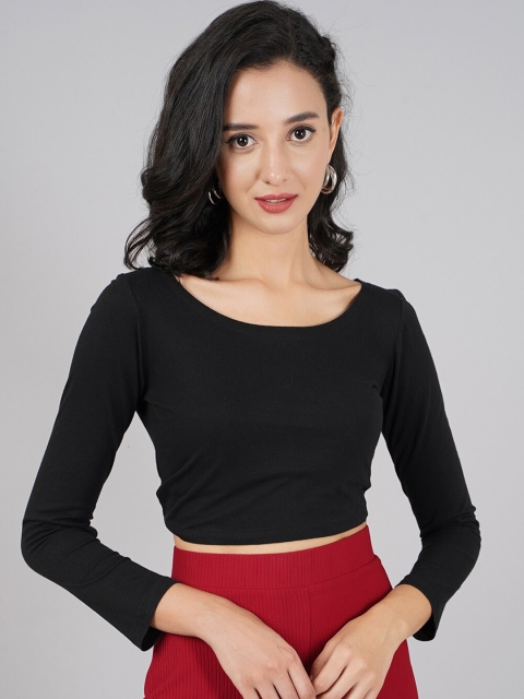 

DressBerry Black Cotton Crop Top