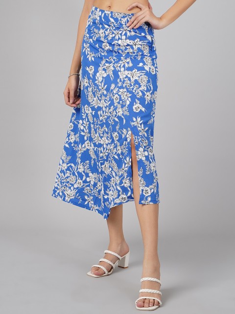 

DressBerry Women Blue Printed Woven Skirts